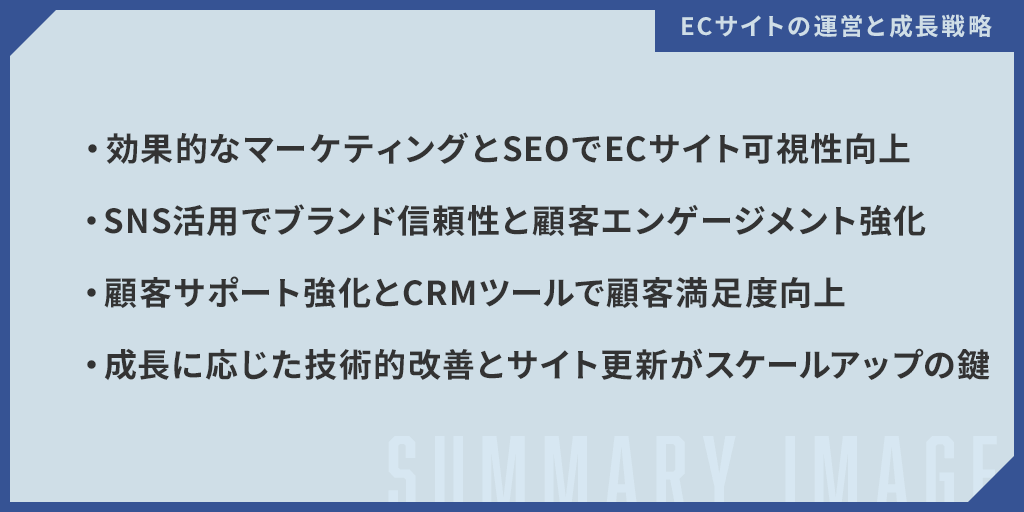 ECサイトの運営と成長戦略