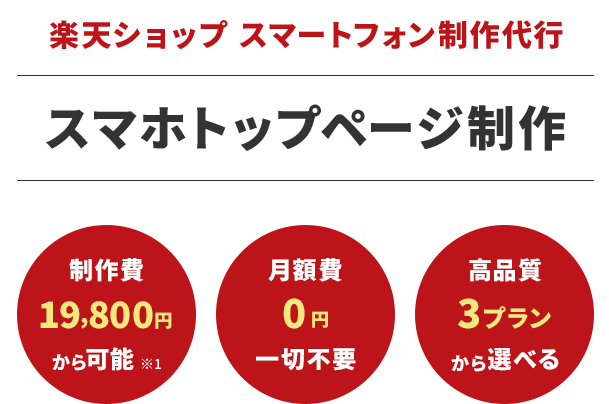 楽天ショップスマホTOPページ制作代行 月額費用無料